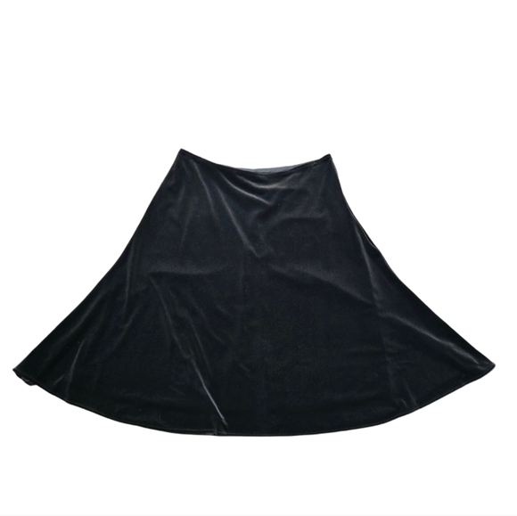Vintage Y2K Soft Works Black Velvet A-Line Skirt L Canada Made Goth Witchy - Picture 2 of 3